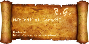 Nánási Gergő névjegykártya